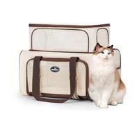 Wakytu Cat Carrier,Dog Carrier for Small Dogs,TSA Approved/Expandable/3D Foldable Mat/900D Wear Resistant Oxford Fabric,Pet Carrier Airline Approved,Dog Car Seat for Car Travel,Outdoor Camping