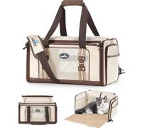 Wakytu Cat Carrier,Dog Carrier for Small Dogs,TSA Approved/Expandable/3D Foldable Mat/900D Wear Resistant Oxford Fabric,Pet Carrier Airline Approved,Dog Car Seat for Car Travel,Outdoor Camping