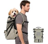 Wakytu Dog Backpack Carrier for Medium Dogs，Breathable and Comfortable Dog travel bag with Pet Neck Protection Pad and Waterproof Oxford Fabric for walking outdoor and cycling