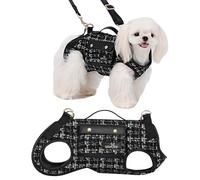 Wakytu Dog Lift Harness Dog Carrier Dog VES Harness Adjustable Dog Leash with Small Puppy Treat Bag（Black,S）