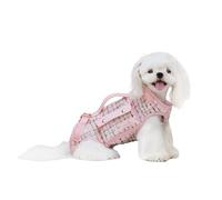 Wakytu Dog Lift Harness Dog Carrier Dog VES Harness Adjustable Dog Leash with Small Puppy Treat Bag（Pink,M）