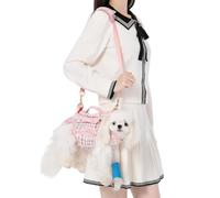 Wakytu Dog Lift Harness Dog Carrier Dog VES Harness Adjustable Dog Leash with Small Puppy Treat Bag（Pink,XS）