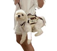 Wakytu Dog Lift Harness Dog Carrier VES Harness Adjustable Leash with Small Puppy Treat Bag,Fits Most Cars,M