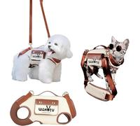 Wakytu Dog Lift Harness Dog Carrier VES Harness Adjustable Leash with Small Puppy Treat Bag,Fits Most Cars,S，4-8 LBS