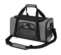 Wakytu TSA Approved Pet Carrier for Small Medium Cats and Dogs, Dog Carrier Travel Bag with Adequate Ventilation, 5 Mesh Windows, 3 Entrance, Locking Safety Zippers, Padded Shoulder and Carrying Strap
