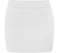 Walang Ladies Plain Stretch Bodycon Mini Skirt Semi Sheer with Slightly Translucent Babydoll Skirt XS-L, White, XS