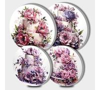 Walarky Cheese Food Picture Round Hob Covers Baked Bread Art 4-Piece Stove Plate Cooker Hob Covers for Cookers Top Burner Gas Range Oven Protector Kitchen Accessories Cooktop Decorative Decor