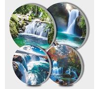 Walarky Natural Scenery Picture Round Hob Covers Waterfall 4-Piece Stove Plate Cooker Hob Covers for Cookers Top Burner Gas Range Protector Cookware Accessories Cooktop Farmhouse Decor