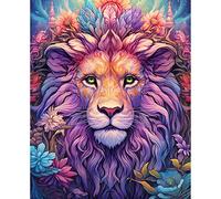 Walarky Paint by Number for Beginner Colorful Lion Leader Oil Painting Kits on Canvas Easy to Paint Artwork with Brushes Acrylic Pigment Digital Painting Home Wall Decor 16x20inch (Framed)