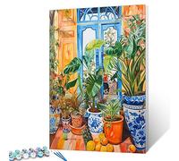 Walarky Potted Plant Picture Paint by Number for Adults Ordinary Life DIY Gift Oil Painting Kits on Canvas with Brushes Pigment Colorful Picture for Home Wall Decor 16x20inch (Frameless)