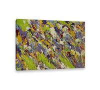 Walasse Ting Framed Canvas Prints Famous Wall Art Print on Canvas White Butterflies Sleep on a Violet Bed Abstract Expressionism Wall art Decoration Home Office70x50cm(28x20in) Frame