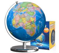Waldauge Illuminated Globe of the World with Stand, 9" World Globe for Kids Learning, 3 in 1 LED Constellation Globe Night Light with Sturdy Metal Base and HD printing Map