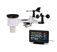 Waldbeck Huygens Professional Weather Station - 6-in-1, 6 Measurements, Colour Display, Weather Warnings, Live Weather Data, Precise Information, LED, WiFi, App-Compatible, Black/White