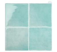 WalDecoo Peel and Stick Square Tiles for Kitchen, Thicker Peel and Stick Wall Tile, 10-Sheet 3D Self Adhesive Wall Tiles, Light Blue 9"x9" Tile Stickers for Kitchen and Bathroom.