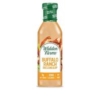Walden Farms Buffalo Ranch Dressing 12 oz. Bottle Creamy and Spicy Flavor Fresh and Delicious 0g Net Carbs Condiment Kosher Certified So Tasty on Salad Wing Chicken Dip Celery