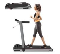 Walden Sports Folding Electric Treadmill with Handle - Foldable Under Desk Walking Pad with 12 Preset Programs - 1-10km/h Running Machine for Home & Office - Remote Control & LCD Screen - Black
