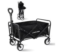 Walden Sports Folding Festive Trolley - Foldable Camping Cart with All-Terrain Wheels & Adjustable Handle - Collapsible Wagon for Outdoor, Beach, Garden & Shopping - Loads up to 90kg - Medium Black