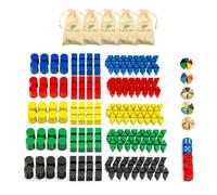 Waldfelsen® 5 Sets with Game Figures - 200 Infantry, 60 Cavalry and 40 Artillery Matching Game Risk (Colors: Blue, Red, Yellow, Green and Black)