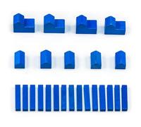 Waldfelsen® Hoz Figures: 4 Cities, 5 Settlements and 15 Streets Suitable for The Settlers (Colour: Blue)