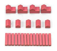 Waldfelsen® Hoz Figures: 4 Cities, 5 Settlements and 15 Streets Suitable for The Settlers (Colour: Rose)