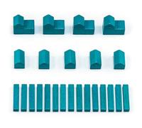 Waldfelsen® Hoz Figures: 4 Cities, 5 Settlements and 15 Streets Suitable for The Settlers (Colour: Turquoise)