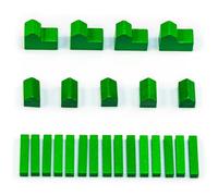 Waldfelsen Settler Wooden Figures - Single Sets (Green, Base)