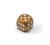 Waldfelsen Single Colourful Wooden Dice Eye Cube Made of Wood in 20 Freely Configurable Game Material Accessories Cube 16 mm W6 D6 Standard Size Knobel Dice 6-Sided (Bronze-White)