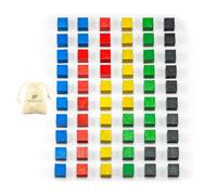 Waldfelsen Small Wooden Cubes 60 Wooden Cubes Made of Beech Wood in Five (Size: 10 mm)