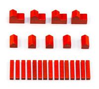 Waldfelsen Wooden figures in various special colours: 4 cities, 5 settlements and 15 streets suitable for the settlers (colour: red)