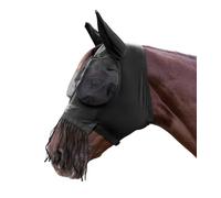 Waldhausen Puck Fly Mask with Nose Fringe Black Pony