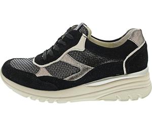 Waldläufer H-Carla Sporty Lace-Up Black, Black Iron Cream, 8 UK