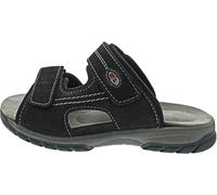 Waldläufer Harald 372501-100-001 Men's Mules Nubuck Leather Black Width H Footbed Change Black, Black, 12.5