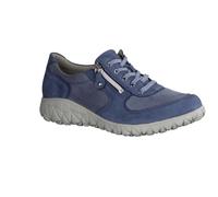 Waldläufer Havy H89001 242 Orthotritt - Women's Shoes Comfortable Lace-up Shoes, Blue, Leather/Textile (Denver Kaleido Stretch), Blue, 8 UK