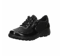 Waldläufer Havy Women's Lace-Up Shoes Leather Combination Leisure Sports Shoes Plain, black, 8 UK