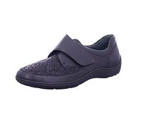 Waldlaufer 496H31 352 001 Black Leather Womens Wide Fit Rip Tape Shoes
