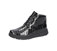 Waldlaufer H-Pina 906703 black patent leather croc effect boots (Black Croc, UK Footwear Size System, Adult, Women, Numeric, Wide, 5.5)