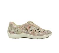 Waldläufer Henni Women's Lace-Up Shoes Suede Casual Sports Shoes Printed Henni Pink Laced (264 Pink, UK Footwear Size System, Adult, Women, Numeric, Wide, 6)