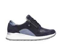 Waldlaufer Hiroko H64007 Navy Suede Orthotritt Stretch Panel Wide Fit Trainers