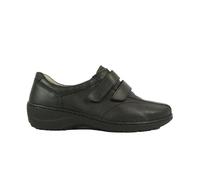 Waldlaufer Kya 2v Extra Wide Black leather Womens Comfort Slip On Shoes 607302-172001 in a Plain Leather in Size 5