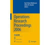 Waldmann - Operations Research Proceedings 2006 Selected Papers of t - X555z