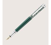 WaldMann XETRA VIENNA Fountain Pen with Gold Nib EF Lacquer Green with Hand Engraving - Special Edition Select Nib Size Medium (M)