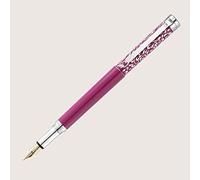 WaldMann XETRA VIENNA Fountain Pen with Gold Nib EF Lacquer Pink with Hand Engraving - Special Edition Select Nib Size Medium (M)