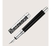 WaldMann XETRA VIENNA Fountain Pen with Steel Nib EF Lacquer Black with Hand Engraving Select Nib Size Extra Fine (EF)