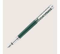 WaldMann XETRA VIENNA Fountain Pen with Steel Nib EF Lacquer Green with Hand Engraving - Special Edition Select Nib Size Extra Fine (EF)