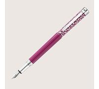 WaldMann XETRA VIENNA Fountain Pen with Steel Nib EF Lacquer Pink with Hand Engraving - Special Edition Select Nib Size Wide (B)