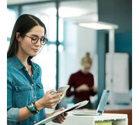 Waldmann Yara.double LED floor lamp CCT, BT, PIR, white