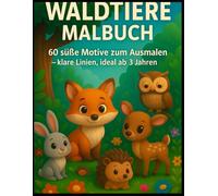 Waldtiere Malbuch: 60 süße Motive zum Ausmalen - klare Linien, ideal ab 3 Jahre
