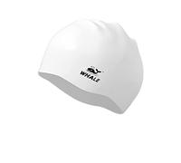 Wale Extra Large Swimming Cap for Men and Women, Durable Silicone Swimming Cap with Ear Protection, Thick Curly Hair & Dreadlocks, Braiding Afro Hair (White)