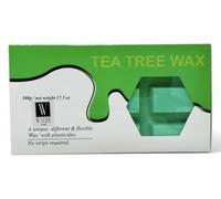 Walee Sensitive Hot Film Depilatory Wax Block, Tea Tree, Chocolate & Strawberry, Low Allergy Risk Formula, 500g (500g, Tea Tree)