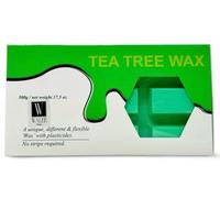 Walee Sensitive Hot Film Depilatory Wax Block, Tea Tree, Green, Low Allergy Risk Formula, 500g (500g, Tea Tree)